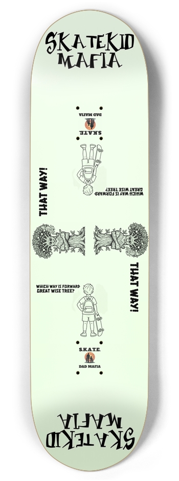 Glowing 8.375 Wise Tree Skate Kid Mafia deck