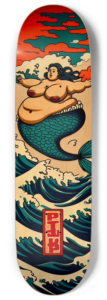 PIMP X JAPAN FAT MERMAID HO WAVE DECK 01 ALL NATURAL LIMITED DECK 9 Inch Skateboard