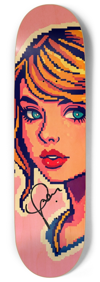 BIGGIE RETRO TOTALLY TAYLOR LIMITED EDITION SIGNED 8-BIT DECK 01A 9 Inch Skateboard