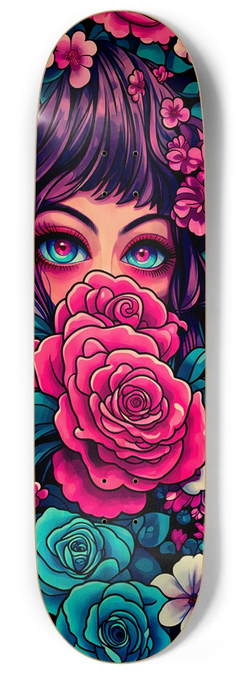 AMAYA X JAPAN CHERRY KATSU GIRL DECK 01 ALL NATURAL WOOD 9 Inch Skateboard