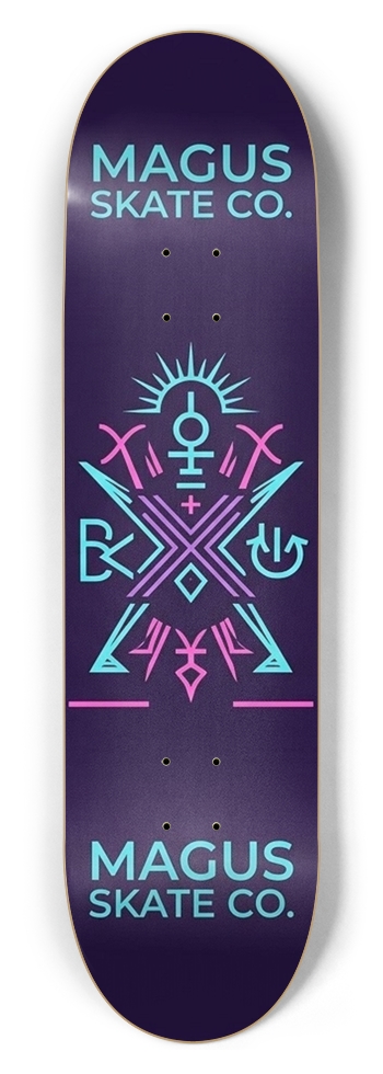 Magus Skate Co Glitch Tribal Logo  8-1/2 Skateboard Deck
