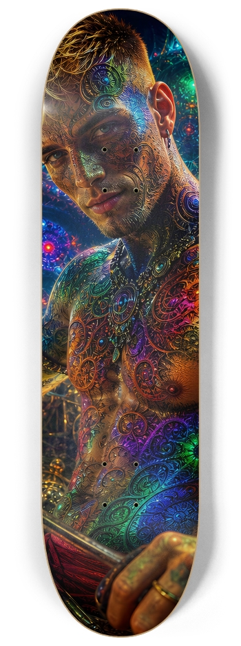 Psychedelic Blonde Fractal Pirate #16 #2 8-1/4 Skateboard Deck