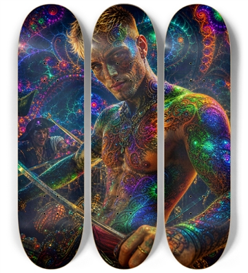 Psychedelic Blonde Fractal Pirate #16