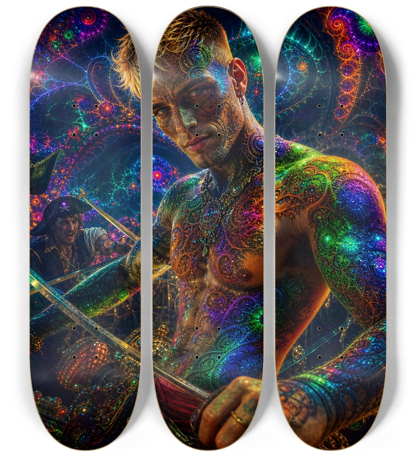 Psychedelic Blonde Fractal Pirate #16