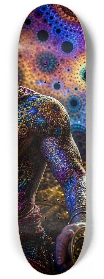 Psychedelic Blonde Fractal Pirate #24 #2 8-1/4 Skateboard Deck