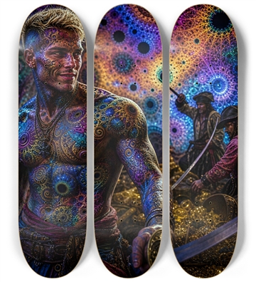 Psychedelic Blonde Fractal Pirate #24