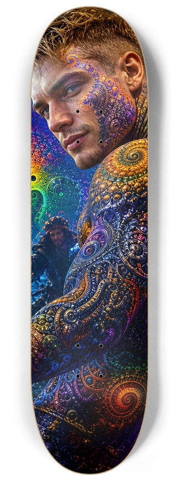 Psychedelic Blonde Fractal Pirate #31 #2 8-1/4 Skateboard Deck