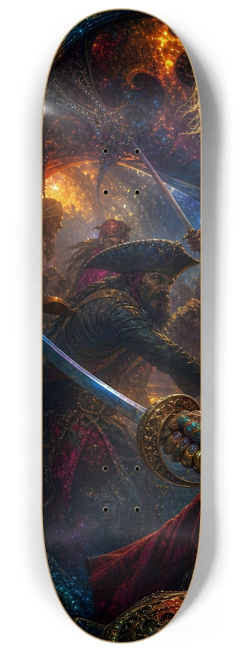 Psychedelic Blonde Fractal Pirate #27 #1 8-1/4 Skateboard Deck