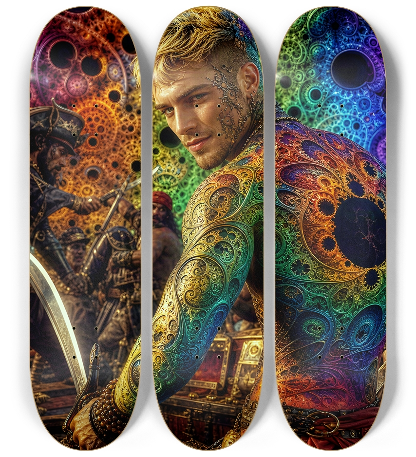 Psychedelic Blonde Fractal Pirate #29