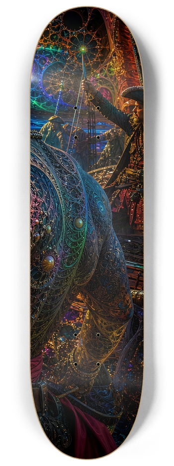 Psychedelic Blonde Fractal Pirate #26 #3 8-1/4 Skateboard Deck
