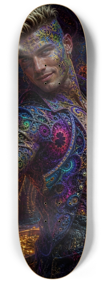 Psychedelic Blonde Fractal Pirate #17 #2 8-1/4 Skateboard Deck