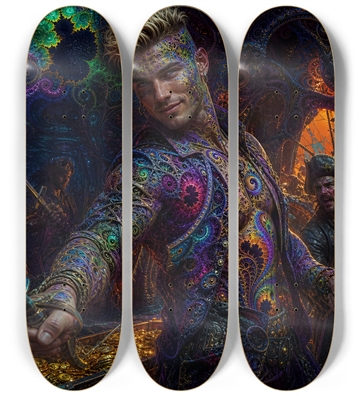 Psychedelic Blonde Fractal Pirate #17