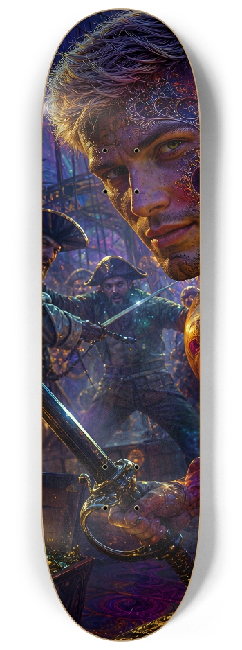 Psychedelic Gay Blonde Fractal Pirate #10 #1 8-1/4 Skateboard Deck