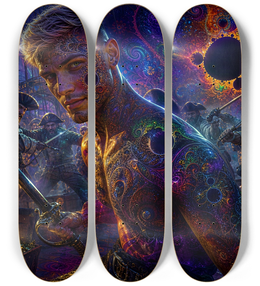 Psychedelic Blonde Fractal Pirate #10