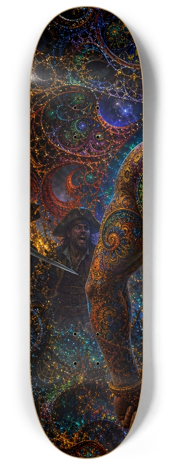 Psychedelic Blonde Fractal Pirate #11 #1 8-1/4 Skateboard Deck