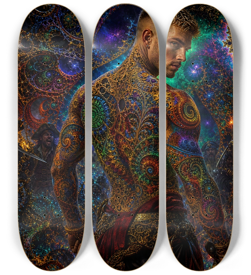 Psychedelic Blonde Fractal Pirate #11