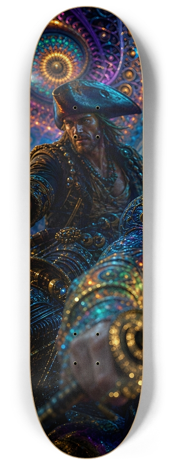 Psychedelic Blonde Fractal Pirate #30 #1 8-1/4 Skateboard Deck