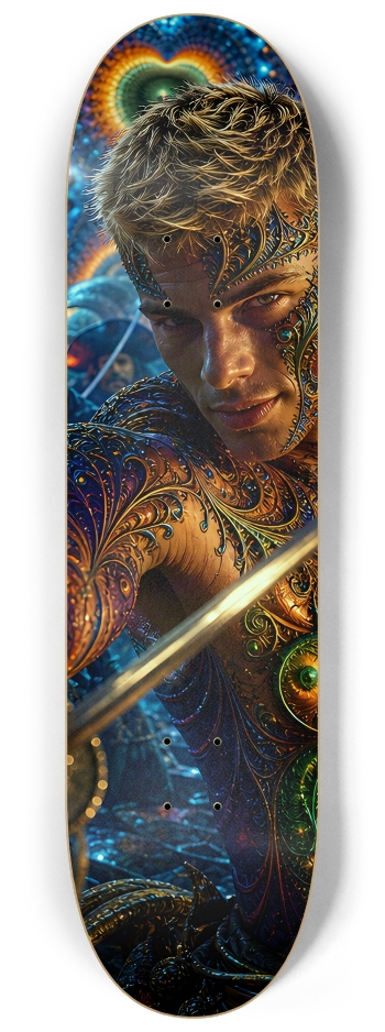 Psychedelic Blonde Fractal Pirate #30 #2 8-1/4 Skateboard Deck