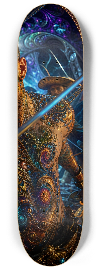 Psychedelic Blonde Fractal Pirate #30 #3 8-1/4 Skateboard Deck