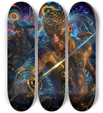 Psychedelic Blonde Fractal Pirate #30