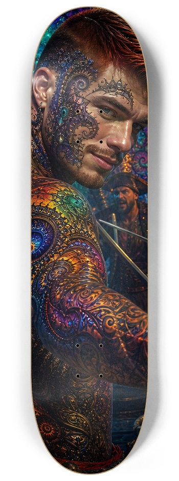 Psychedelic Gay Auburn Fractal Pirate #8 #2 8-1/4 Skateboard Deck
