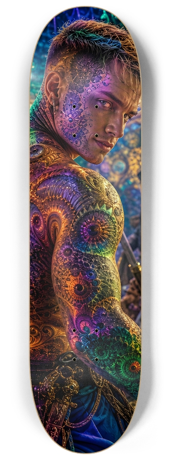 Psychedelic Blonde Fractal Pirate #19 #2 8-1/4 Skateboard Deck