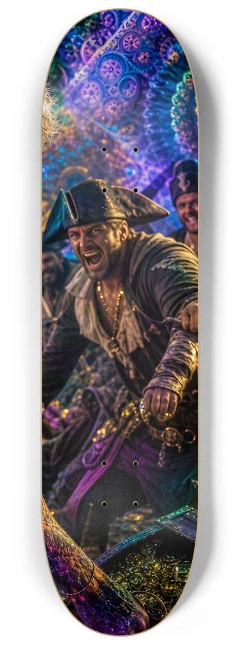 Psychedelic Blonde Fractal Pirate #19 #3 8-1/4 Skateboard Deck