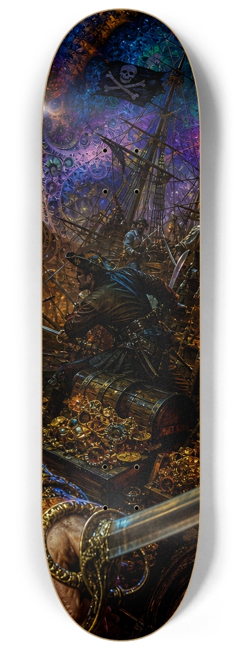 Psychedelic Gay Auburn Fractal Pirate #1 #3 8-1/4 Skateboard Deck