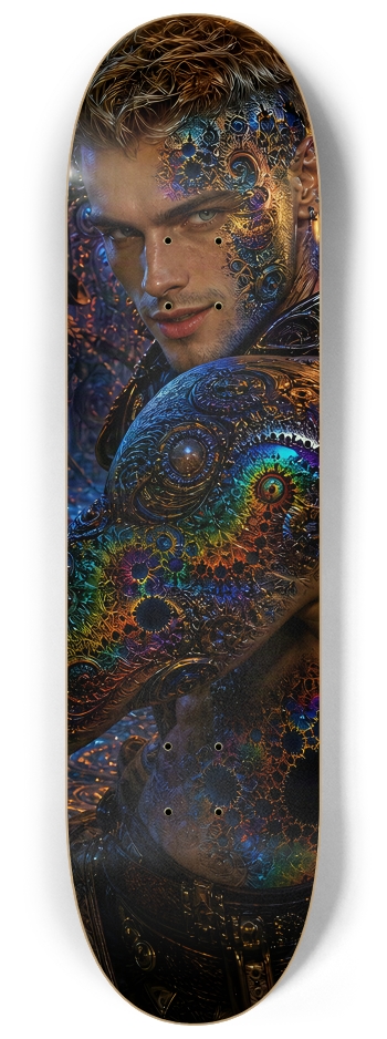 Psychedelic Blonde Fractal Pirate #22 #2 8-1/4 Skateboard Deck