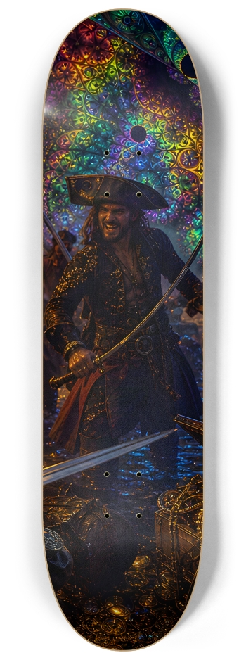 Psychedelic Gay Brunette Fractal Pirate #21 #3 8-1/4 Skateboard Deck