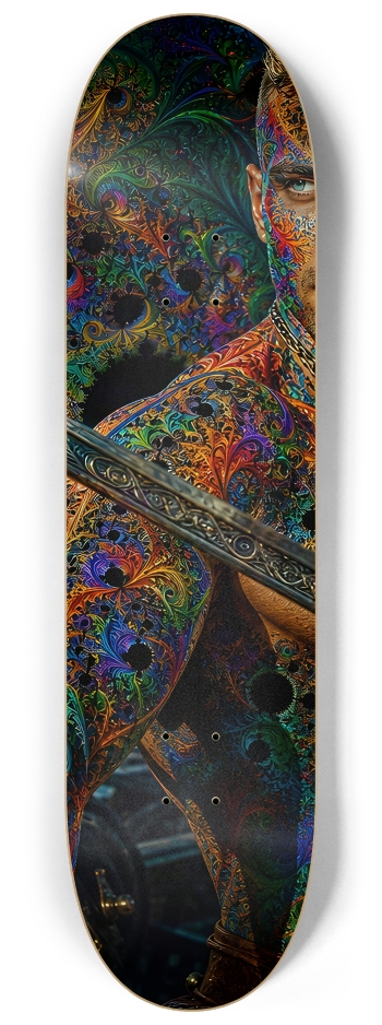 Psychedelic Blonde Fractal Pirate #7 #2 8-1/4 Skateboard Deck