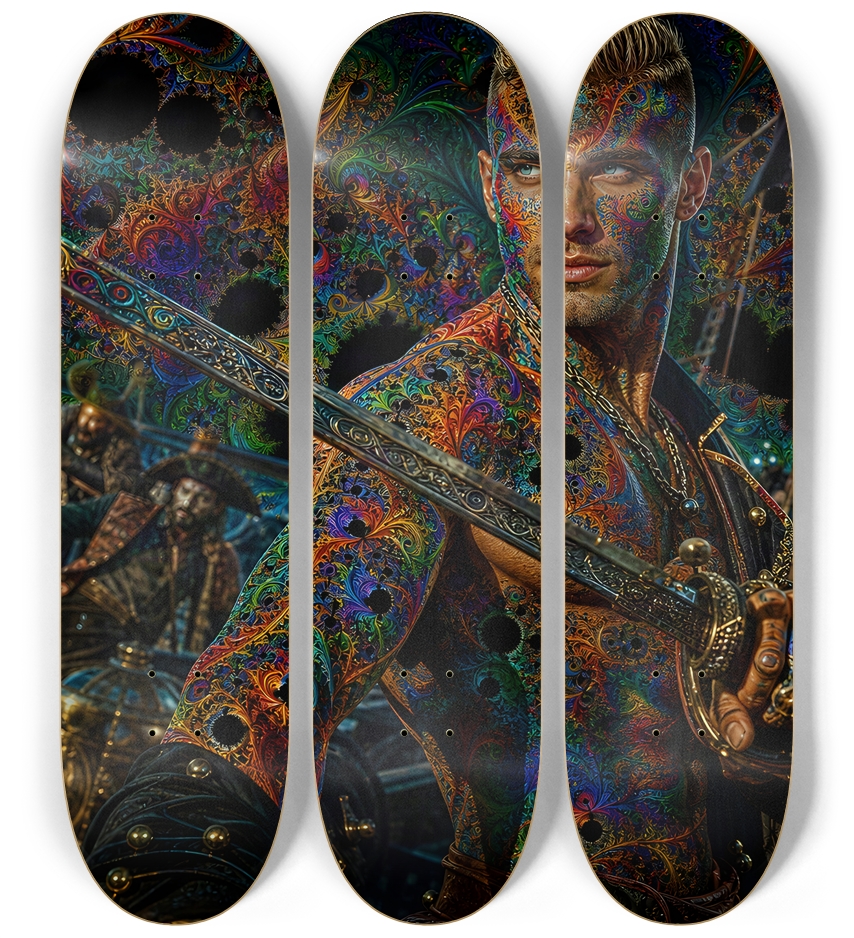 Psychedelic Blonde Fractal Pirate #7