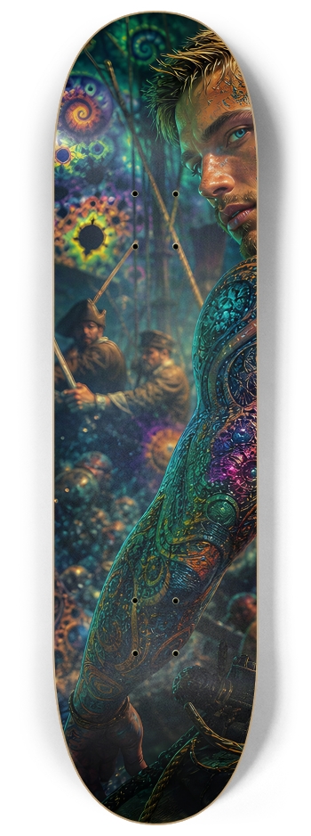Psychedelic Blonde Fractal Pirate #8 #1 8-1/4 Skateboard Deck