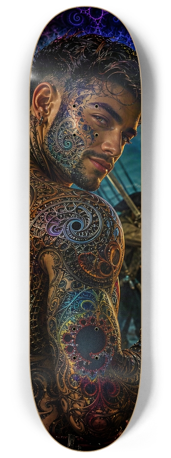 Psychedelic Gay Brunette Fractal Pirate #18 #2 8-1/4 Skateboard Deck