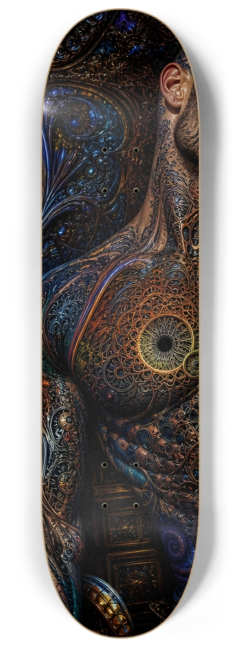 Psychedelic Blonde Fractal Pirate #21 #1 8-1/4 Skateboard Deck