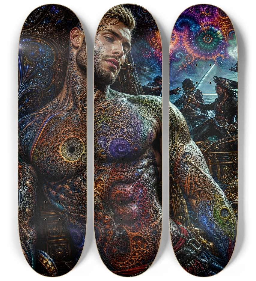 Psychedelic Blonde Fractal Pirate #21