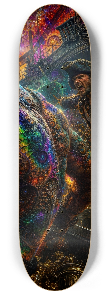 Psychedelic Blonde Fractal Pirate #14 #3 8-1/4 Skateboard Deck