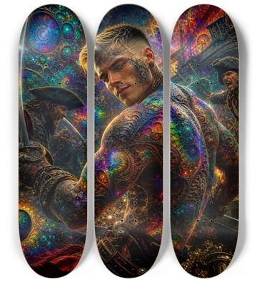 Psychedelic Blonde Fractal Pirate #14