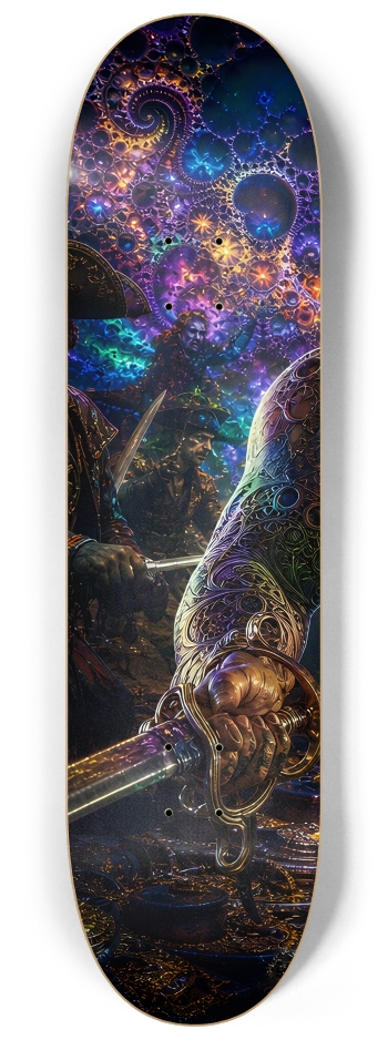 Psychedelic Blonde Fractal Pirate #20 #1 8-1/4 Skateboard Deck