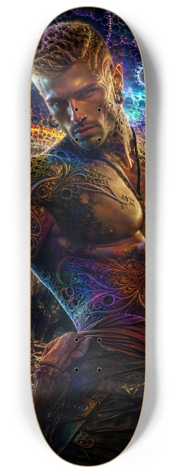 Psychedelic Blonde Fractal Pirate #20 #2 8-1/4 Skateboard Deck