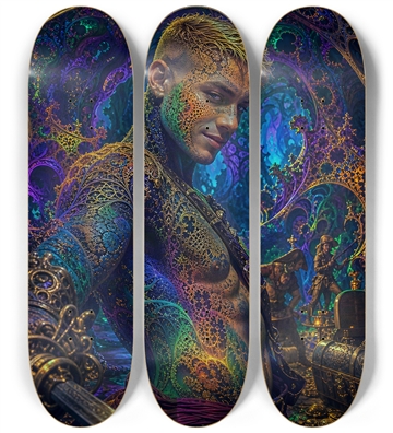 Psychedelic Blonde Fractal Pirate #12