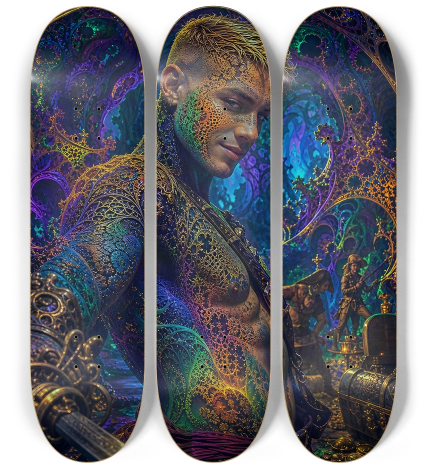 Psychedelic Blonde Fractal Pirate #12