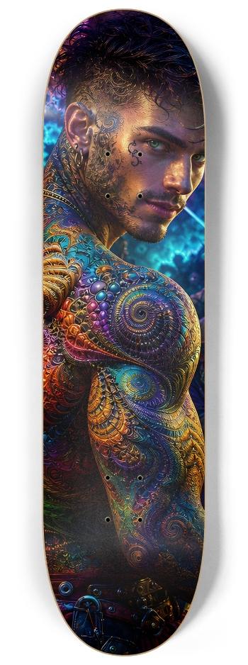 Psychedelic Gay Brunette Fractal Pirate #20 #2 8-1/4 Skateboard Deck