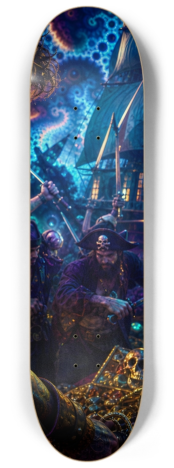 Psychedelic Gay Brunette Fractal Pirate #20 #3 8-1/4 Skateboard Deck