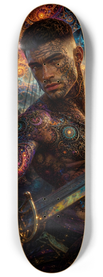 Psychedelic Gay Brunette Fractal Pirate #30 #2 8-1/4 Skateboard Deck