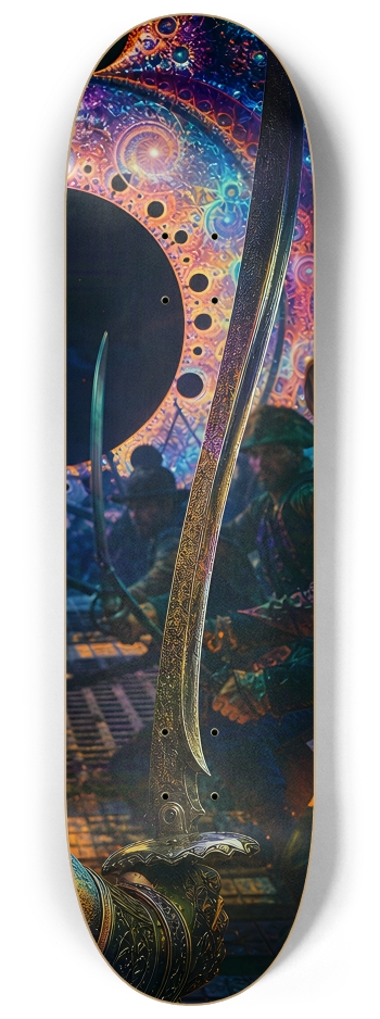 Psychedelic Blonde Fractal Pirate #28 #3 8-1/4 Skateboard Deck