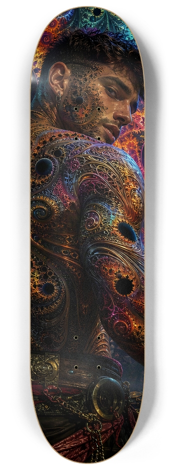 Psychedelic Gay Brunette Fractal Pirate #24 #2 8-1/4 Skateboard Deck