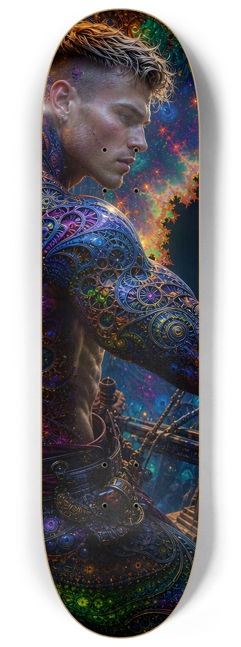 Psychedelic Blonde Fractal Pirate #23 #2 8-1/4 Skateboard Deck