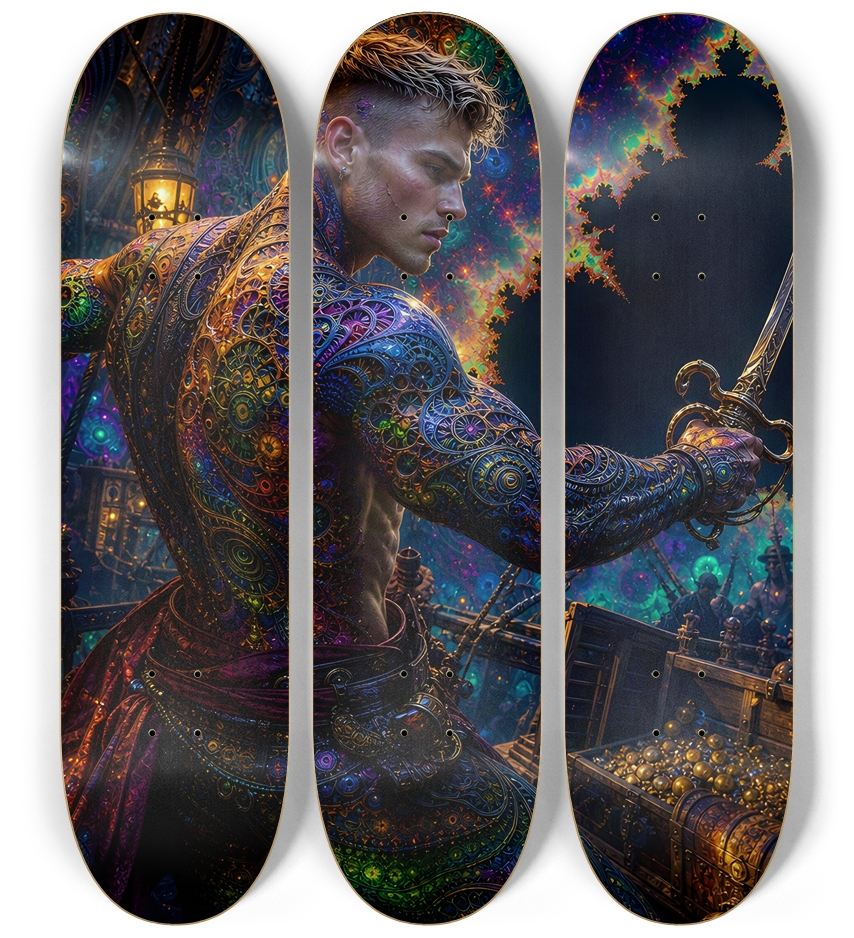 Psychedelic Blonde Fractal Pirate #23