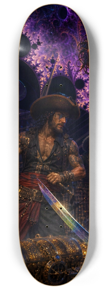 Psychedelic Redhead Fractal Pirate #21 #1 8-1/4 Skateboard Deck